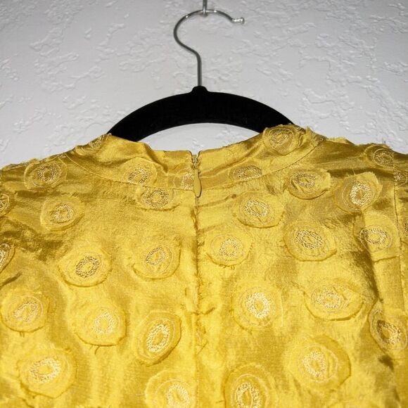 New Quillaree BHLDN x Anthropologie Yellow Silk Tethered Dot Dress 0 - Picture 10 of 11